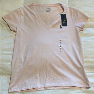 BWT Polo by Ralph Lauren Women's V-Neck Tee - Baby Pink
